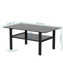 Supfirm Black glass coffee table, modern and simple, black living room coffee table, side table - Supfirm