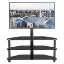 Supfirm Black Multi-function TV Stand Height Adjustable Bracket Swivel 3-Tier - Supfirm