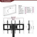 Supfirm Black Multi-function TV Stand Height Adjustable Bracket Swivel 3-Tier - Supfirm