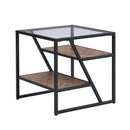 Supfirm Black Side Table, End Table with Storage Shelf, Tempered Glass Coffee Table with Metal Frame for Living Room&Bed Room - Supfirm