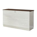 Supfirm Buffet Sideboard/TV Stand / Storage Cabinet with 2 Sliding Barn Doors, Walnut+White Wash - Supfirm