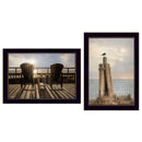 Supfirm "By The Sea Collection" 2-Piece Vignette By Lori Deiter, Printed Wall Art, Ready To Hang Framed Poster, Black Frame - Supfirm