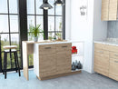 Chesterfield 2-Shelf 1-Drawer 3-Division Kitchen Island White - Supfirm