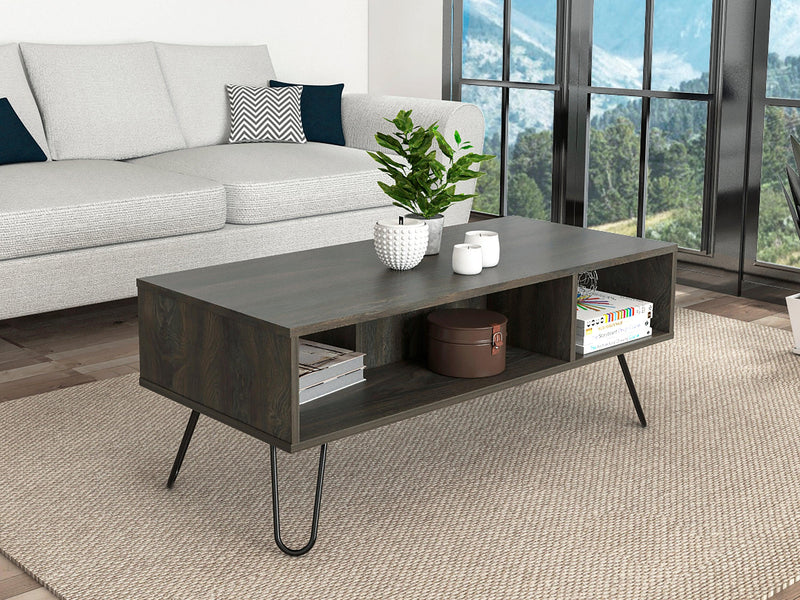 Coffee Table Minnesota, Two Shelves, Carbon Espresso Finish - Supfirm