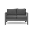 Comfortable Couch Grey Patio Outdoor Double Small Sleeper Sofa Furniture With Aluminum Frame - Supfirm