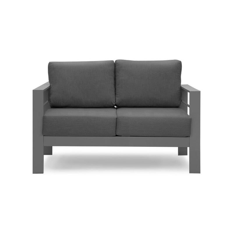 Comfortable Couch Grey Patio Outdoor Double Small Sleeper Sofa Furniture With Aluminum Frame - Supfirm