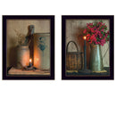 Supfirm "Country Candlelight Collection" 2-Piece Vignette By Susan Boyer, Printed Wall Art, Ready To Hang Framed Poster, Black Frame - Supfirm