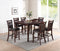 Dining Room Furniture Dark Brown Counter Height Dining Table w Butterfly Leaf 6x High Chairs Wooden Top 7pc Set Table Contemporary - Supfirm