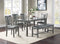 Dining Room Furniture Gray Color 6pc Set Dining Table 4x Side Chairs and A Bench Solid wood Rubberwood and veneers - Supfirm