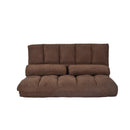 Supfirm Double Chaise Lounge Sofa Floor Couch and Sofa with Two Pillows (Brown) - Supfirm