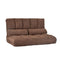 Supfirm Double Chaise Lounge Sofa Floor Couch and Sofa with Two Pillows (Brown) - Supfirm