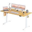 Electric Height Adjustable Standing Desk,Sit to Stand Ergonomic Computer Desk,Yellow,63'' x 24" - Supfirm