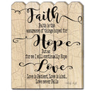 Supfirm "Faith Hope Love" by Cindy Jacobs, Printed Wall Art on a Wood Picket Fence - Supfirm