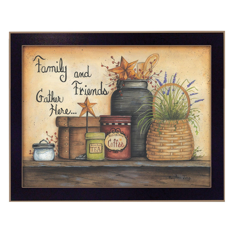 Supfirm "Family and Friends" By Mary June, Printed Wall Art, Ready To Hang Framed Poster, Black Frame - Supfirm