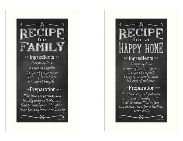 Supfirm "Family Recipe Collection" 2-Piece Vignette By Susan Ball, Printed Wall Art, Ready To Hang Framed Poster, White Frame - Supfirm