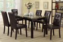 Faux Marble Table Top Upholstered chairs 7pc Dining set Dining Table and 6x Side Chairs Tufted Back Chair - Supfirm