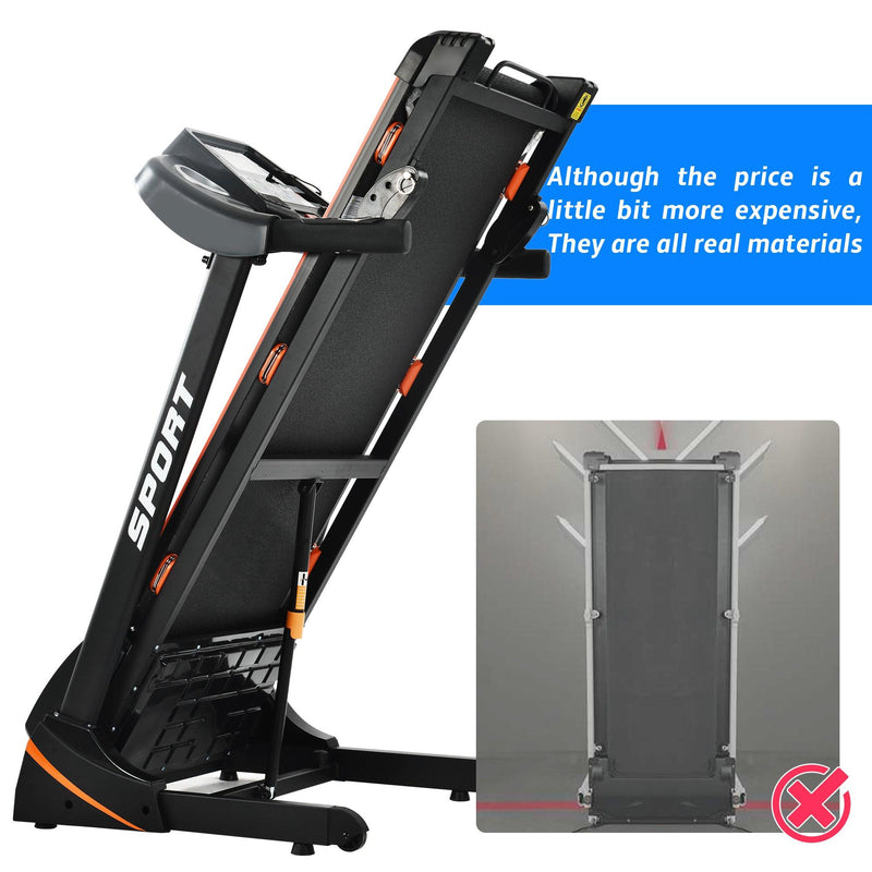 Supfirm Folding Electric 3.5HP Treadmill With Incline Medium Running Machine Motorised LCD Gym 330lbs； Folding Treadmill Electric Motorized Power 14.8KM/H Running Fitness Machine Gym - Supfirm