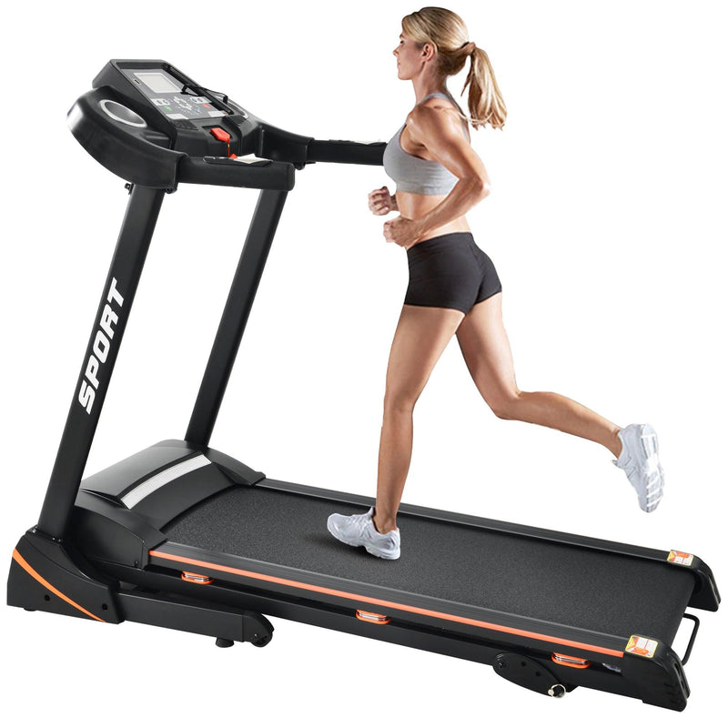 Supfirm Folding Electric 3.5HP Treadmill With Incline Medium Running Machine Motorised LCD Gym 330lbs； Folding Treadmill Electric Motorized Power 14.8KM/H Running Fitness Machine Gym - Supfirm