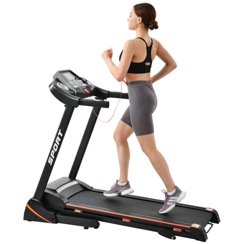 Supfirm Folding Electric 3.5HP Treadmill With Incline Medium Running Machine Motorised LCD Gym 330lbs； Folding Treadmill Electric Motorized Power 14.8KM/H Running Fitness Machine Gym - Supfirm