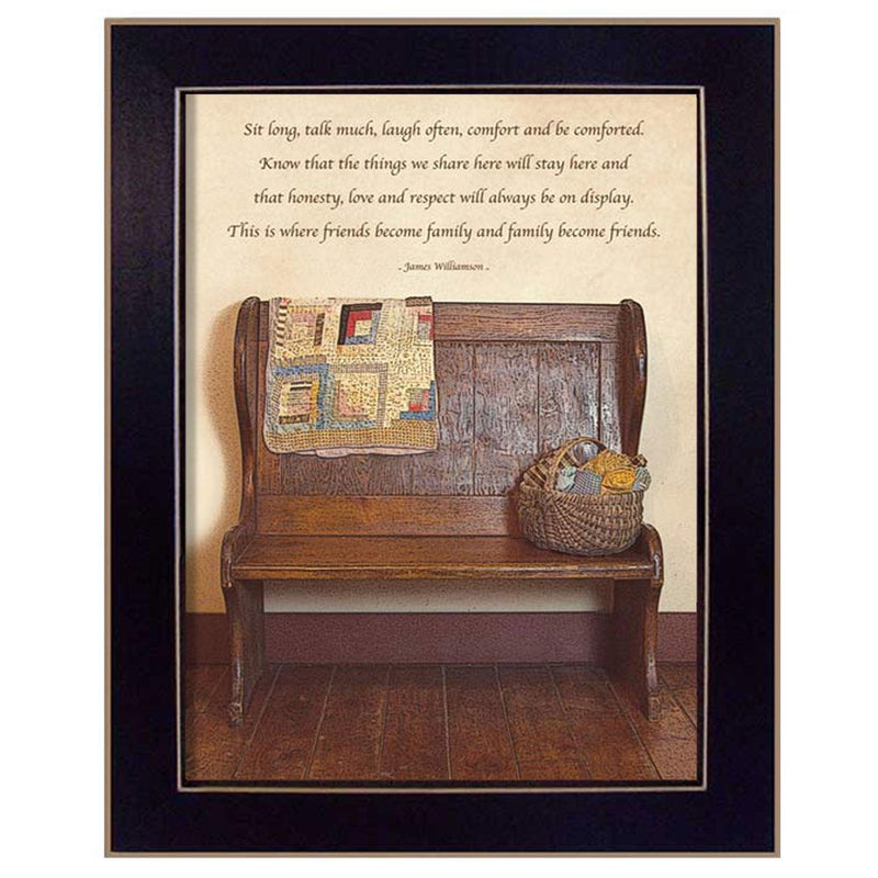 Supfirm "Friends Become Family" By Susan Boyer, Printed Wall Art, Ready To Hang Framed Poster, Black Frame - Supfirm