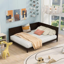 Full Size Wood Daybed/Sofa Bed, Espresso - Supfirm