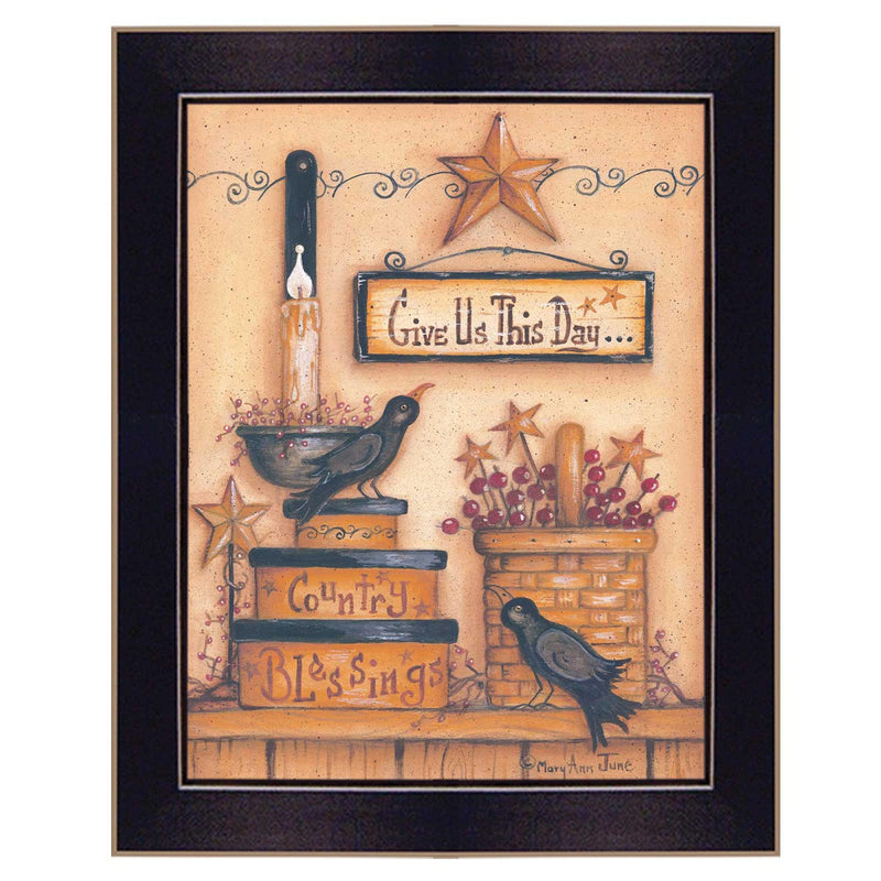 Supfirm "Give Us This Day" By Mary June, Printed Wall Art, Ready To Hang Framed Poster, Black Frame - Supfirm