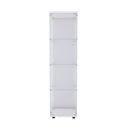 Supfirm Glass Display Cabinet 4 Shelves with Door, Floor Standing Curio Bookshelf for Living Room Bedroom Office, 64.56” x 16.73”x 14.37”, White - Supfirm