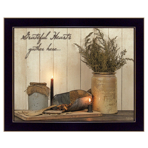 Supfirm "Grateful Hearts" By Susan Boyer, Printed Wall Art, Ready To Hang Framed Poster, Black Frame - Supfirm