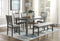 Gray Color Dining Room Furniture Unique Modern 6pc Set Dining Table 4x Side Chairs and A Bench Solid wood Rubberwood and veneers - Supfirm