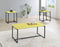 GT 3 Piece Yellow Carbon Fiber Wrap Coffee Table and End Table Set - Supfirm