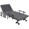 HOMCOM Rollaway Bed, Folding Bed with 3.25" Mattress, Portable Foldable Guest Bed with Adjustable Backrest, and Metal Frame on Wheels, Dark Grey - Supfirm