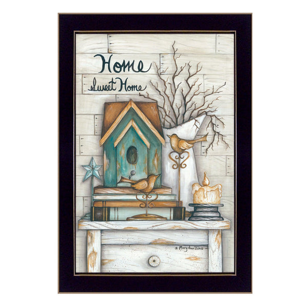 Supfirm "Home Sweet Home" By Mary June, Printed Wall Art, Ready To Hang Framed Poster, Black Frame - Supfirm