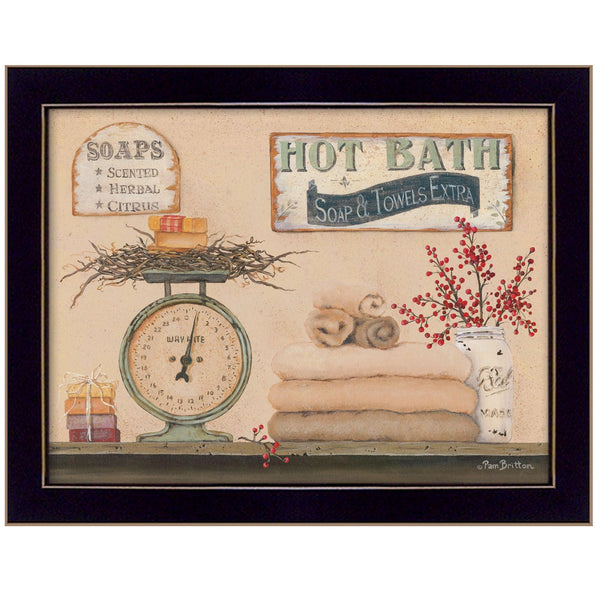 Supfirm "Hot Bath" By Pam Britton, Printed Wall Art, Ready To Hang Framed Poster, Black Frame - Supfirm