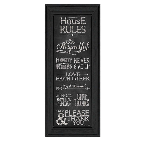 Supfirm "House Rules" By Susan Ball, Printed Wall Art, Ready To Hang Framed Poster, Black Frame - Supfirm