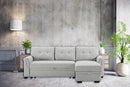 Hunter Light Gray Linen Reversible Sleeper Sectional Sofa with Storage Chaise - Supfirm