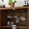 Supfirm Industrial Wine Bar Cabinet, Liquor Storage Credenza, Sideboard with Wine Racks & Stemware Holder (Hazelnut Brown, 55.12''w x 13.78''d x 30.31' ' h) - Supfirm