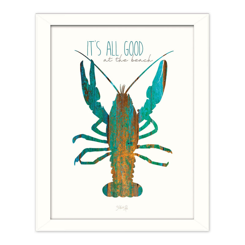 Supfirm "It's All Good at the Beach" By Marla Rae, Printed Wall Art, Ready To Hang Framed Poster, White Frame - Supfirm