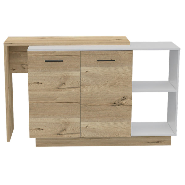 Kitchen Island Ohio, Kitchen, White / Light Oak - Supfirm