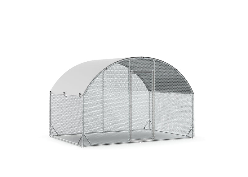 Large Metal Chicken Coop Upgrade Tri-Supporting Wire Mesh Chicken Run,Chicken Pen with Water-Resident & Anti-UV Cover,Duck Rabbit House Outdoor (10'W x 6.5'L x 6.5'H) - Supfirm