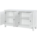 Supfirm Large Storage Space Sideboard, 4 Door Buffet Cabinet with Pull Ring Handles for Living Room, Dining Room (White) - Supfirm