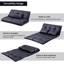 Supfirm Lazy Sofa Adjustable Folding Futon Sofa Video Gaming Sofa with Two Pillows - Supfirm