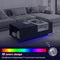 Supfirm LED Coffee Table with Storage, Modern Center Table with Open Display Shelf, Accent Furniture with LED Lights for Living Room,Black - Supfirm