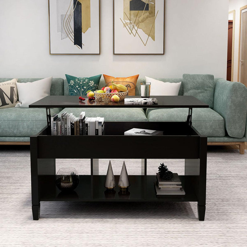 Supfirm Lift Top Coffee Table-Black - Supfirm