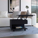 Lift Top Coffee Table Mercuri, Casters, Black Wengue Finish - Supfirm