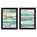 Supfirm "Live in The Present Collection" 2-Piece Vignette By Marla Rae, Printed Wall Art, Ready To Hang Framed Poster, Black Frame - Supfirm