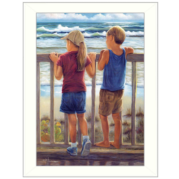 Supfirm "Looking Over the Rail" By Georgia Janisse, Printed Wall Art, Ready To Hang Framed Poster, White Frame - Supfirm