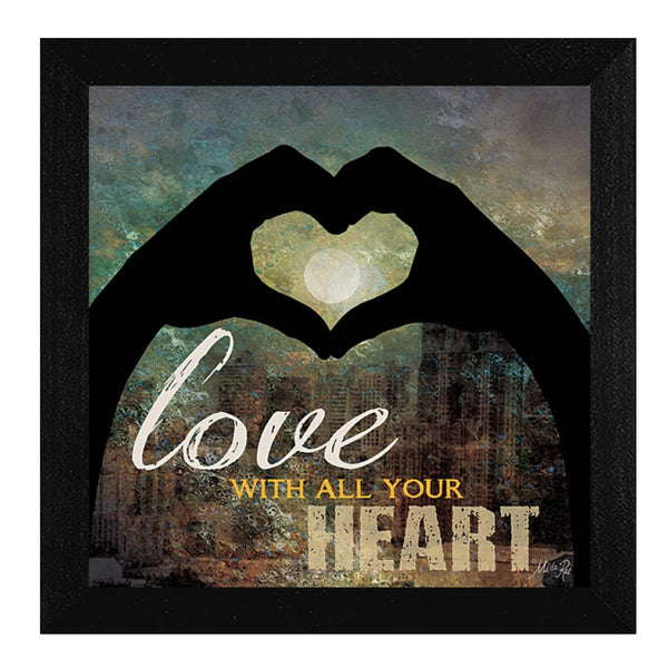 Supfirm "Love with all Your Heart" By Marla Rae, Printed Wall Art, Ready To Hang Framed Poster, Black Frame - Supfirm