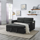 Loveseats Sofa Bed with Pull-out Bed,Adjsutable Back and Two Arm Pocket,Black (54.5"x33"x31.5") - Supfirm