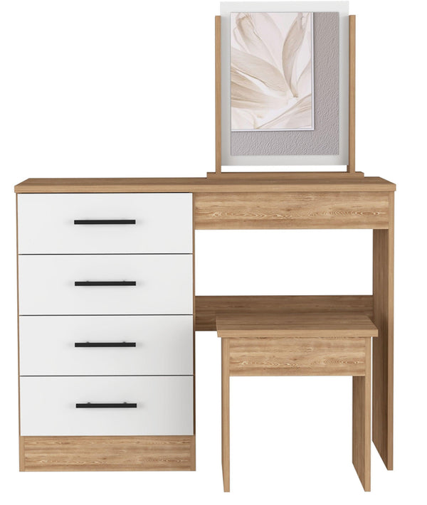 Makeup Vanity Dressing Table Roxx, Bedroom, Pine / White - Supfirm