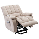 Supfirm Massage Recliner Chair Electric Power Lift Recliner Chairs with Heat, Vibration, Side Pocket for Living Room Bedroom, Beige - Supfirm